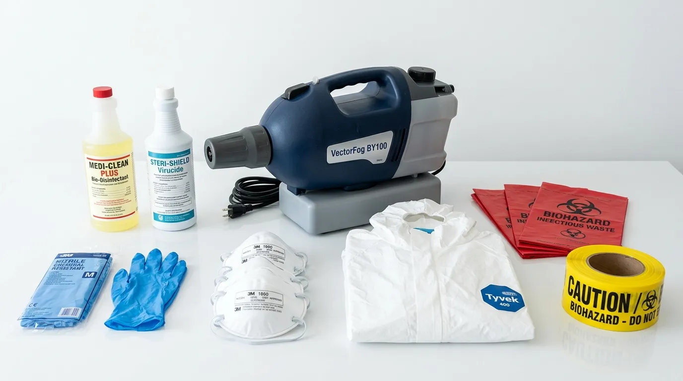 Professional biohazard remediation crew working in Gaithersburg