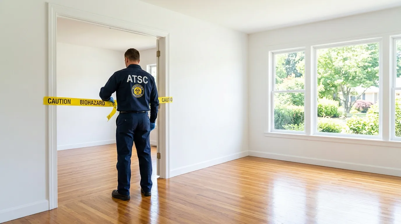 Certified biohazard cleanup crew performing Decomposition Cleanup in Gaithersburg